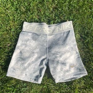 Grey and White Nike Pro Spandex